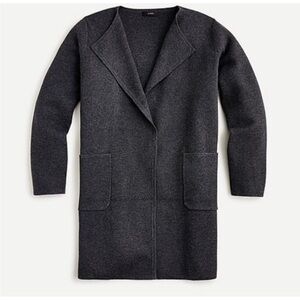 🍁JCREW NEW! Juliette Collarless Cardigan Charcoal Gray Sz XS   J6339